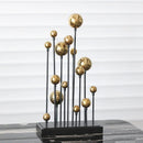 GobekUsa Geometric Golden Ball Ornaments - Abstract Metal Decorations