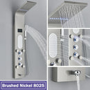 GobekUsa Black LED Waterfall Rain Shower Panel with Massage Sprayer and Bidet Tap