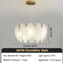 GobekUsa Glass Feather Chandelier: Luxury Art Decor for Living Dining Room