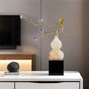 GobekUsa Crystal Jade Gourd Wealth Ornament - Modern Light Luxury Accent Piece