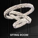 GobekUsa Golden Crystal Ring Chandelier: Luxury Gloss Ceiling Lighting for Modern Living Room