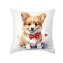 GobekUsa Cute Pet Dog Print Cushion Cover - Valentine's Day Home Decor Pillowcase