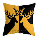 GobekUsa Geometric Deer Print Pillowcase 45x45cm - Yellow Home Decor