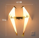 GobekUsa Crane Chandelier Iron LED Light for Bedroom Dining Children's Room