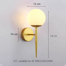 GobekUsa Iron Wall Lamp with Glass Ball, Elegant Sconce Light for Home Stairs and Reading
