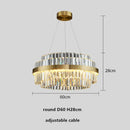 GobekUsa Gold Metal Round Dimmable LED Pendant Light with K9 Crystals