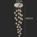 GobekUsa Crystal Chandelier Stair Pendant Lamp Living Room Interior Lighting