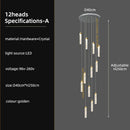 GobekUsa Crystal Ceiling Chandelier: Modern Nordic Design, Long Staircase Pendant Lamp