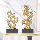 GobekUsa Gold Hollow Stone Statue Coral Sculpture Home Decor Figurines