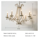 GobekUsa Crystal LED Chandelier: French Living Room Retro E14 Pendant Light for Home Decor