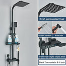 GobekUsa Black 4-Way Digital Shower System with Rainfall Head and Bidet