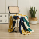 GobekUsa Leaf Jacquard Knitted Blanket - Soft Cotton Fluffy Blanket for Living Room, Sofa, Bed