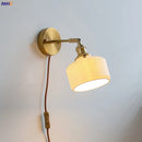GobekUsa Ceramic Wall Sconce with Adjustable Iron Arm for Living Room Décor