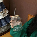 GobekUsa Glass Cup with Lip Straw for Coffee, Wine, Beer, Juice, and More