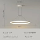 GobekUsa Black Ring LED Pendant Chandelier for Living Room, Bedroom, Kitchen - Modern Minimalist Lighting