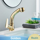 GobekUsa Black Lift Basin Faucet with Pull Out Sprayer for Bathroom Sink - Dual Nozzle
