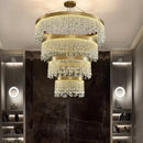 GobekUsa Crystal Circle LED Chandelier for Luxury Living Room Décor
