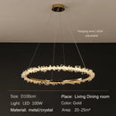 GobekUsa Golden Round Crystal Chandelier | Nordic Luxury LED Halo Chandelier for Living Room