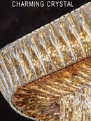 GobekUsa Amber Crystal Ceiling Chandelier: Luxe LED Home Decor Light Fixture