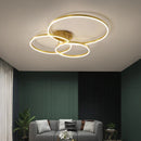 GobekUsa Golden Coffee Round Circle LED Ceiling Light with Acrylic Lampshade - Creative Living Room Fixture