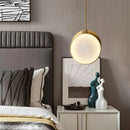 GobekUsa Golden Marble LED Pendant Light: Luxe Nordic Minimalist Decor for Living & Dining Rooms