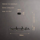 GobekUsa Black LED Spot Chandelier: Modern Minimalist Rotatable Hanging Lamp for Home Decor