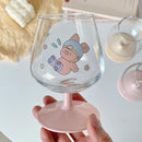 GobekUsa Kawaii Rabbit Glass Goblet: Cute Juice Cup for Girls