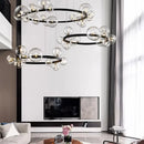 GobekUsa Glass Bubble LED Ceiling Chandelier for Home, Modern Ring Hanging Light Fixtures
