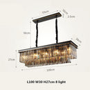 GobekUsa Gold Black Metal LED Pendant Lights with Crystal Suspension and Chain Hangings