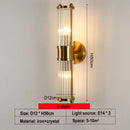 GobekUsa Crystal LED Wall Lamp: Single & Double Head Modern Bedside Background Light