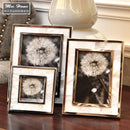 GobekUsa Golden Alloy Shell Photo Frame - Family Portrait Nightstand Desk Decoration