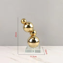 GobekUsa Gold Metal Spheres Stack Art Pieces - Geometric Decorative Figurines