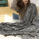 GobekUsa Geometric Tassel Blanket - Nordic Style Sofa Throw and Bohemian Decor Rug