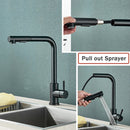 GobekUsa Black Pull Out Kitchen Faucet 360° Rotation 2 Ways Nozzle Hot Cold Mixer Tap