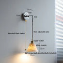 GobekUsa Ceramic LED Wall Sconce Pull Chain Switch Bedside Lamp White Nordic Modern Fixtures