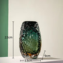 GobekUsa Deep Green Glass Vase: Elegant Hydroponics Floral Table Decoration