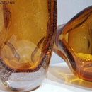 GobekUsa Amber Glass Vase & Artificial Flower Desk Decoration for Room Aesthetic