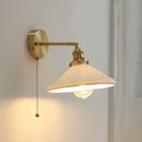 GobekUsa Ceramic LED Wall Light with Pull Chain Switch for Bedroom Bathroom Living Room