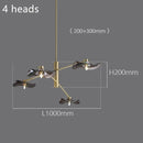 GobekUsa Lotus Leaf Glass Iron Chandelier for Bedroom Living Room Hall Lighting