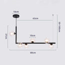 GobekUsa Glass Black Chandelier Pendant Lamp Nordic Modern Living Room Light