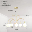 GobekUsa Glass Ball Pendant Chandelier with LED for Dining Living Bar Kitchen Island