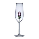 GobekUsa 3D Pink Glass Rose Wine Goblets Set - Lovely Household Gift