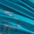 GobekUsa Blue Satin Jacquard Embroidery Bedding Set: King/Queen Size Bed Lines, Duvet Cover, Pillowcase