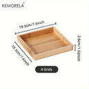 GobekUsa Bamboo Wooden Rectangular Tea Tray | Elegant Tea Cup Stand Tray for Dining
