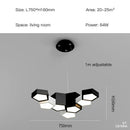 GobekUsa Black White Diamond LED Ceiling Chandelier for Modern Home and Office