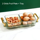 GobekUsa 6-Grid Divided Fruit Plate Snack Dish Dry Fruit Tray Light Luxury Tray