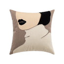GobekUsa Abstract Beige Coffee Brown Knot Cushion Cover | Handmade Neutral Art for Sofa Bed