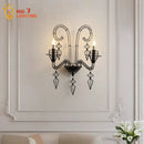GobekUsa Iron Art Candle Wall Lamp LED E14 Black Retro Industrial Baroque.