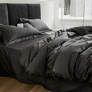 GobekUsa Grey Lines Stripes Duvet Cover Set Cotton Satin Jacquard Queen King Size