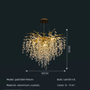 GobekUsa Crystal G9 Chandelier: Luxury Living Room Branch Pendant Lights, Modern LED Luminarias
